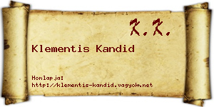 Klementis Kandid névjegykártya